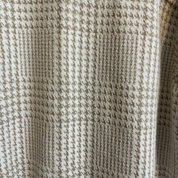 Calvin Klein Women's Sz 3X Light Brown /Ivory Plaid Open Front Jacket Pockets - Picture 12 of 13